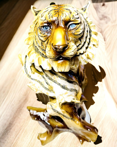 Statuet "Tijger Koning van de Jungle" met Graveeroptie, beeldje 29 cm hoog, decoratie als cadeau