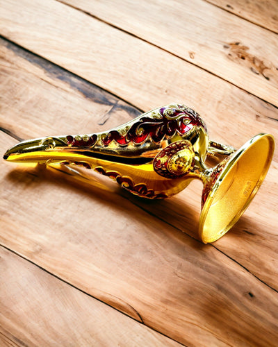 Magische Lamp van Aladdin met Graveeroptie - Bordeaux Variant, verweven met goud