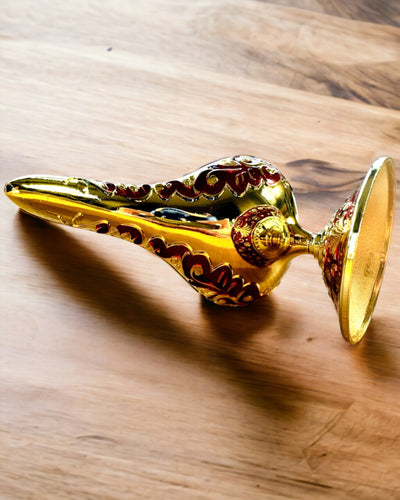 Magische Lamp van Aladdin met Graveeroptie - Bordeaux Variant, verweven met goud