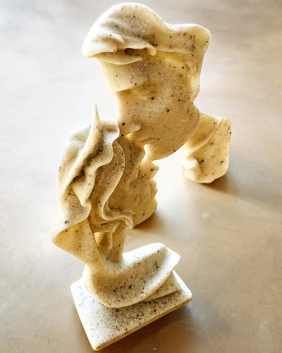 "Elegance in Stone" Figurine, white color - 13.5 cm height, Decorative with Engraving Option