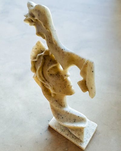 "Elegance in Stone" Figurine, white color - 13.5 cm height, Decorative with Engraving Option