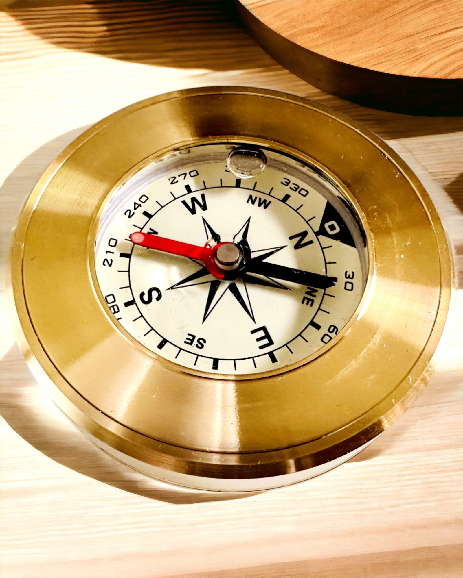 Boussole de Navigation avec Possibilité de Gravure, Laiton, Design Classique – 5 cm