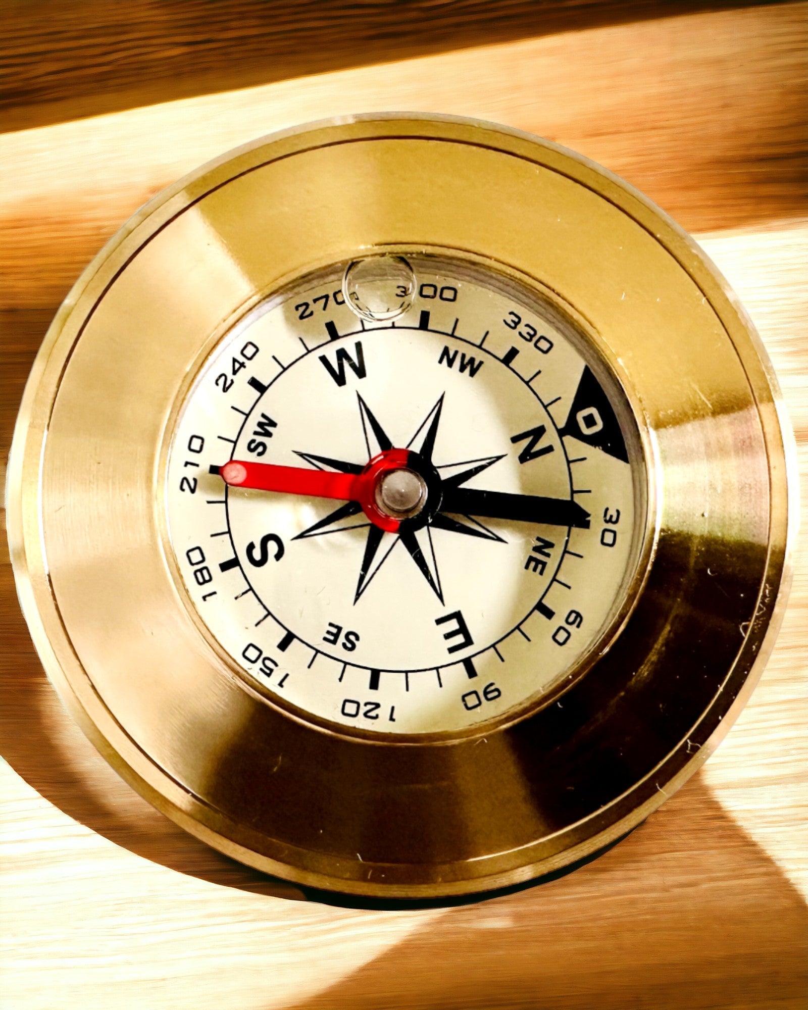 Boussole de Navigation avec Possibilité de Gravure, Laiton, Design Classique – 5 cm