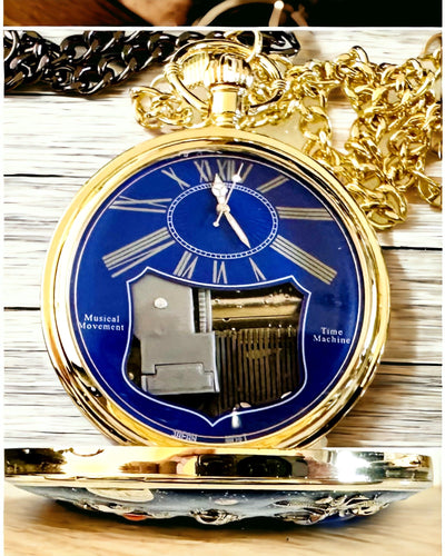 Pocket watch "Astrum Temporis" - Gold frame. Personalization with engraving available.