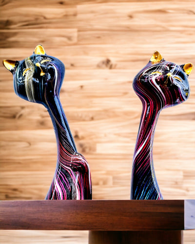 "Koci Eleganci" - Set Decoratieve Beelden van Hars met de mogelijkheid tot personalisatie met gravure