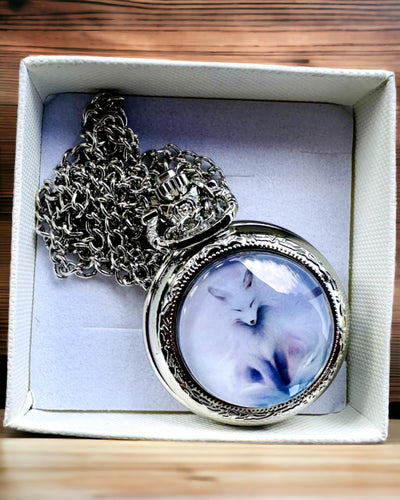 Pocket Watch "Mystical Fox" with Engraving Option