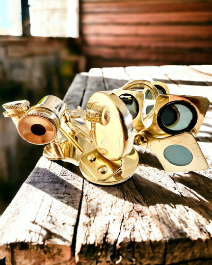 Sextant Artistique de couleur dorée - possibilité de personnalisation par gravure