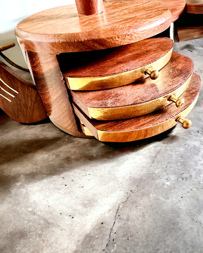 Retro Houten "Theedoos" met Gravure Optie