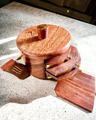 Retro Houten "Theedoos" met Gravure Optie