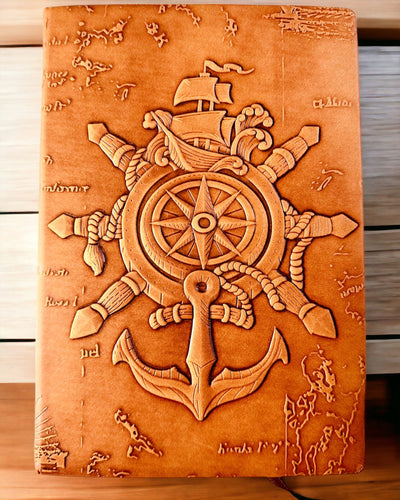 Carnets à thème nautique "Nautica" avec option de personnalisation par gravure, pour cadeau