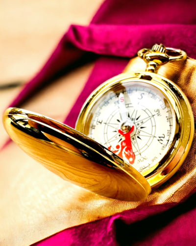 Kompas Wędrowiec met Gravure-optie - kleur goud