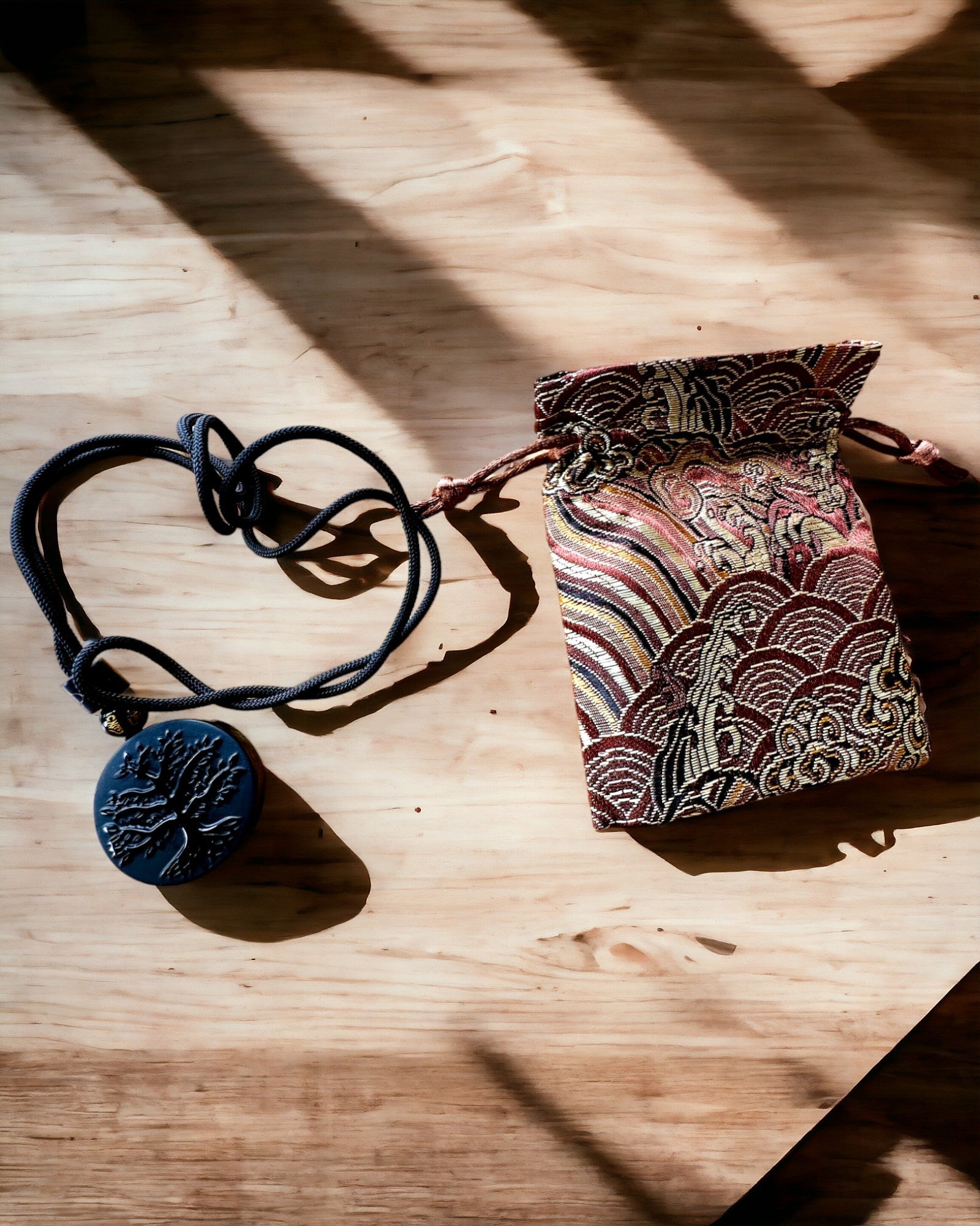Obsidiaan "Levensboom" Ketting - personalisatie met gravure
