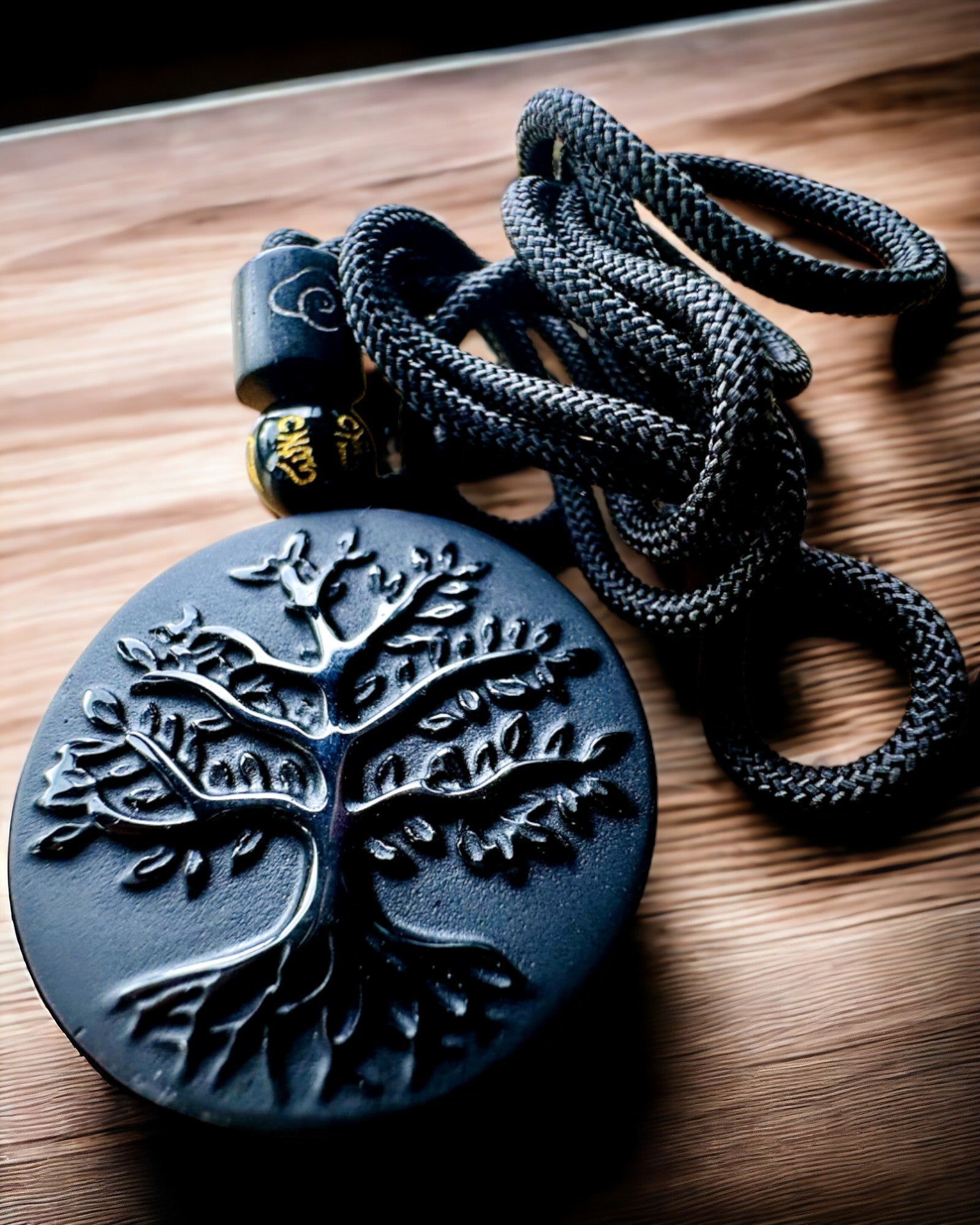 Obsidiaan "Levensboom" Ketting - personalisatie met gravure
