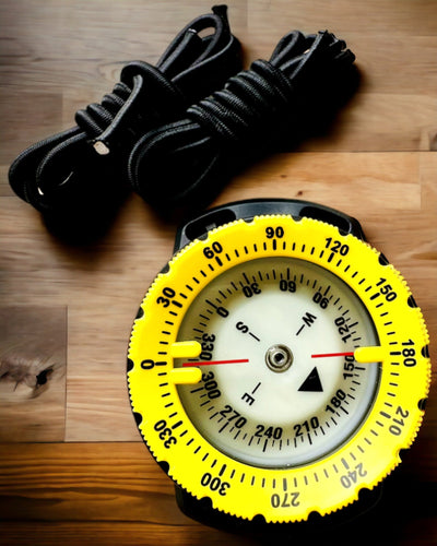 Duikkompas AquaGuide - waterdicht kompas met luminescentiefunctie en flexibele band, mogelijkheid tot personalisatie