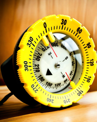 Duikkompas AquaGuide - waterdicht kompas met luminescentiefunctie en flexibele band, mogelijkheid tot personalisatie