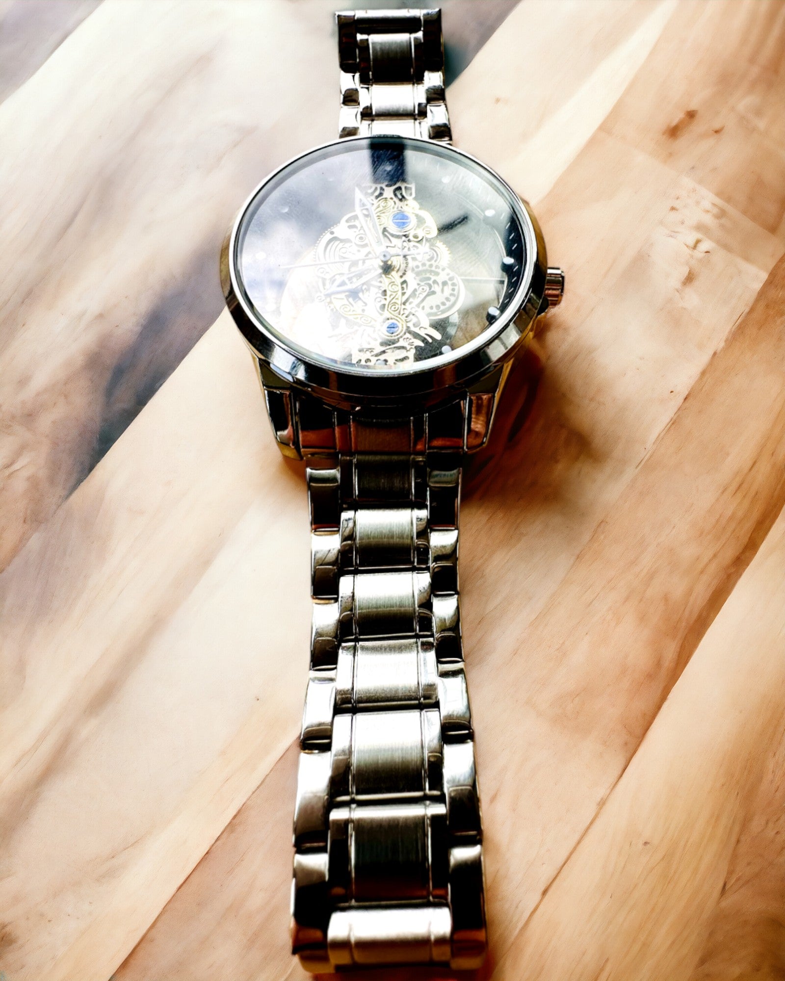 Montre homme élégante KIMSDUN Prestige Mécanisme Transparent et Élégance Sportive, possibilité de personnalisation avec gravure