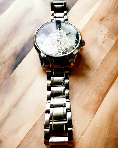 Montre homme élégante KIMSDUN Prestige Mécanisme Transparent et Élégance Sportive, possibilité de personnalisation avec gravure