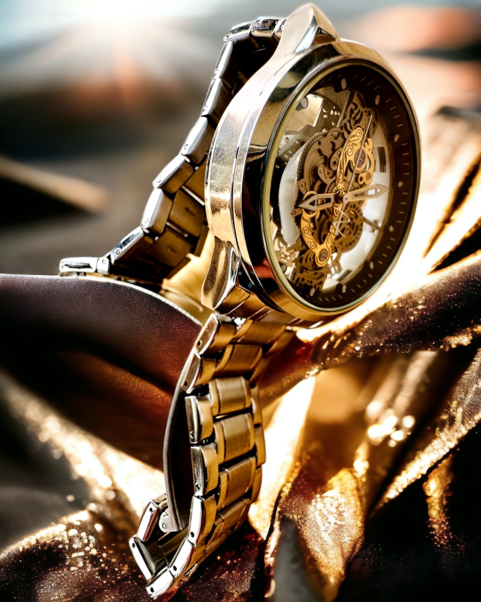 Montre homme élégante KIMSDUN Prestige Mécanisme Transparent et Élégance Sportive, possibilité de personnalisation avec gravure