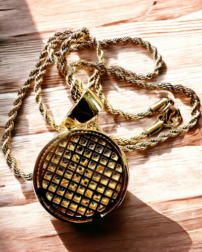 Glamour Stijl Kompas Hanger Ketting met Zirkonia voor Vrouwen en Mannen - gouden kleur, gravure