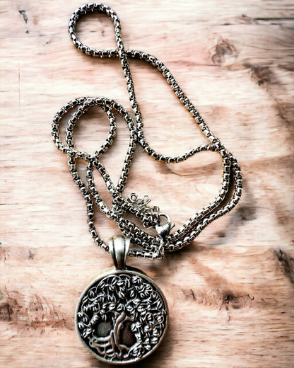 Amulette Arbre de Vie avec Gravure Possible - collier "Vitalité de la Nature", personnalisation