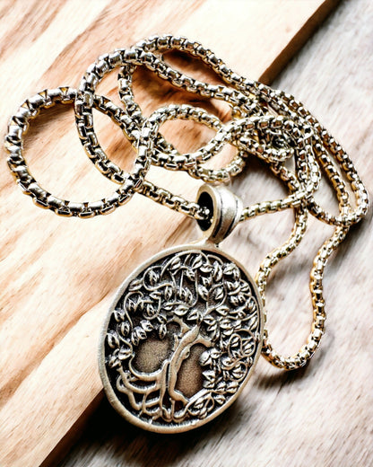 Amulette Arbre de Vie avec Gravure Possible - collier "Vitalité de la Nature", personnalisation