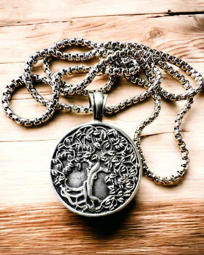Amulet van de Boom des Levens met Gravure Optie - ketting "Vitaliteit van de Natuur", personalisatie