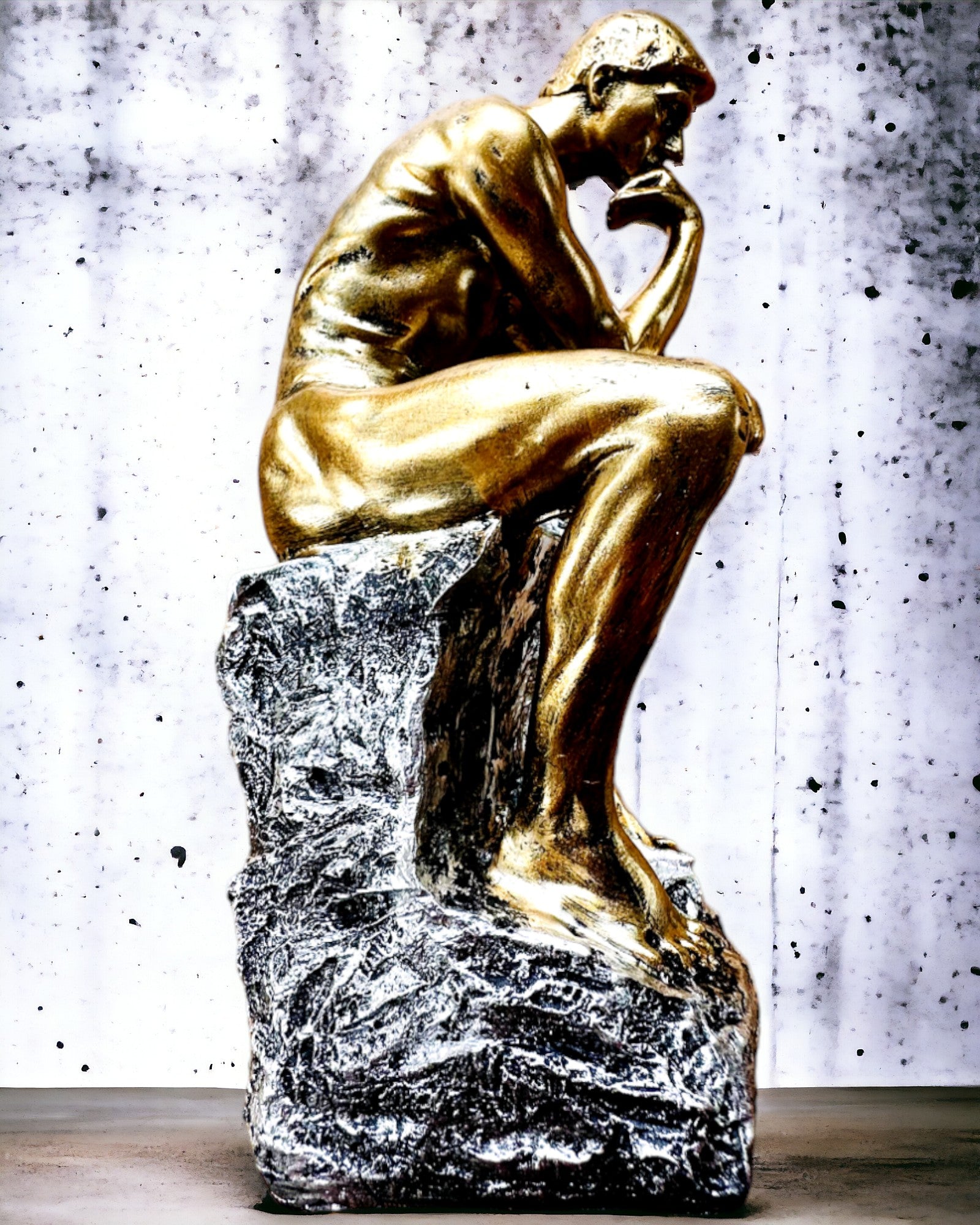 Golden Thinker - Resin Figurine, Customization with Engraving