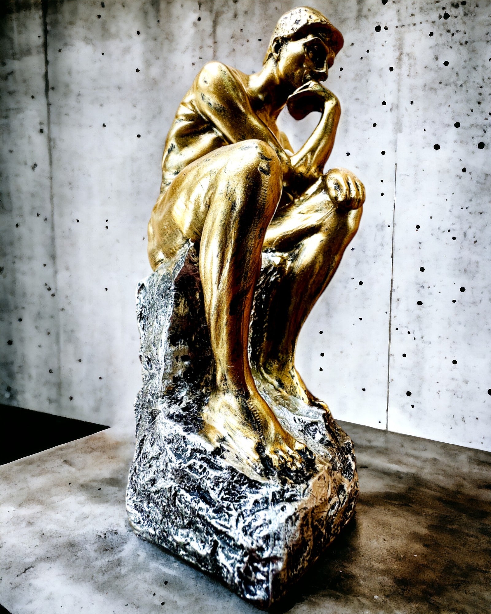 Golden Thinker - Resin Figurine, Customization with Engraving