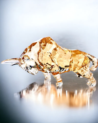 Statue "Złoty Byk" en résine, design transparent, possibilité de personnalisation