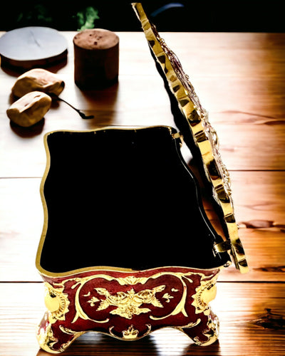 Boîte à Bijoux, Organisateur de Bijoux au Style Vintage – Coffret Métallique aux Éléments Décoratifs