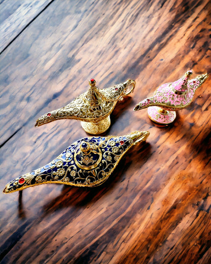 Lampe Magique d'Aladin avec Option de Gravure - Variante Rose, entrelacée d'or