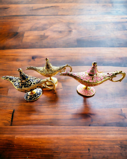 Lampe Magique d'Aladin avec Option de Gravure - Variante Rose, entrelacée d'or