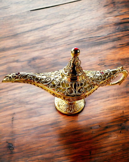 Lampe Magique d'Aladin avec Option de Gravure - Variante Classique Dorée, entrelacée