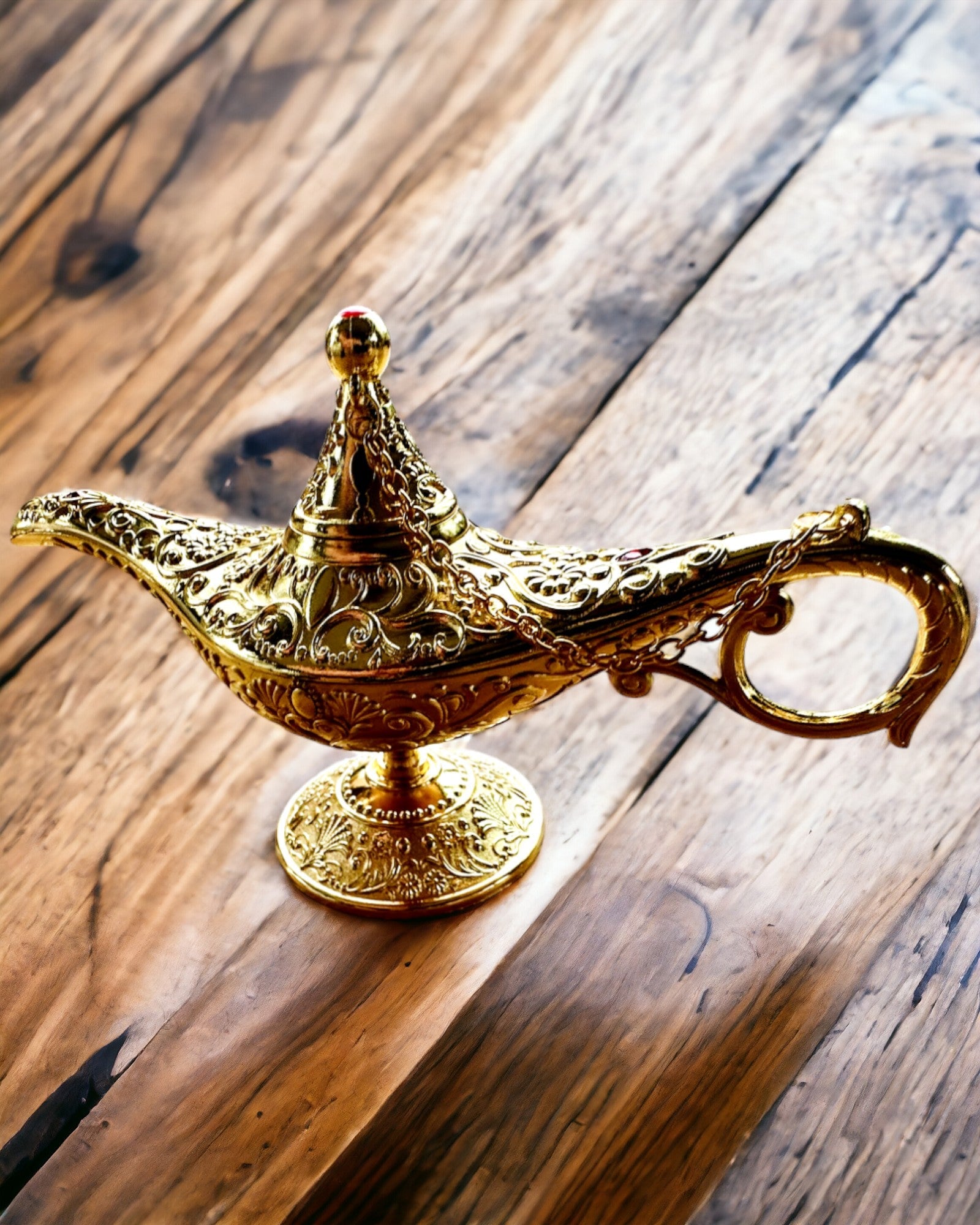 Lampe Magique d'Aladin avec Option de Gravure - Variante Classique Dorée, entrelacée