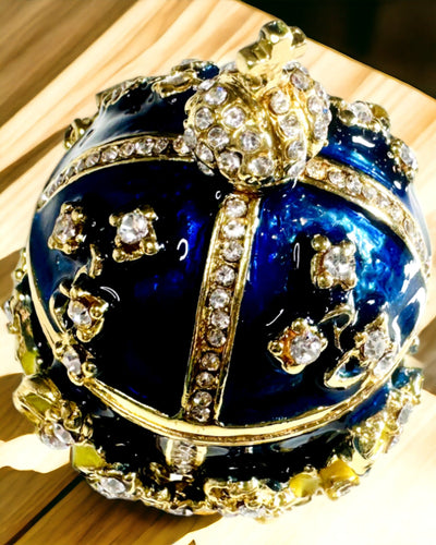 Boîte à Bijoux 'Œuf Impérial' Fabergé – Style Vintage, Contenant Décoratif pour Accessoires