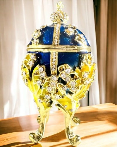 Boîte à Bijoux 'Œuf Impérial' Fabergé – Style Vintage, Contenant Décoratif pour Accessoires