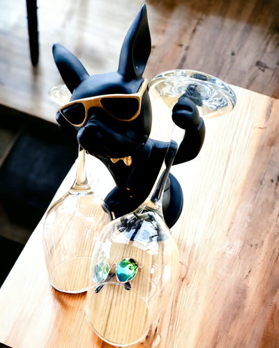 Figur Bulldog Elegance - Exklusiver Glasständer, Personalisierung mit Gravur möglich