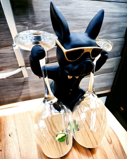Figurine Bulldog Elegance - Porte-verres exclusif, possibilité de personnalisation par gravure