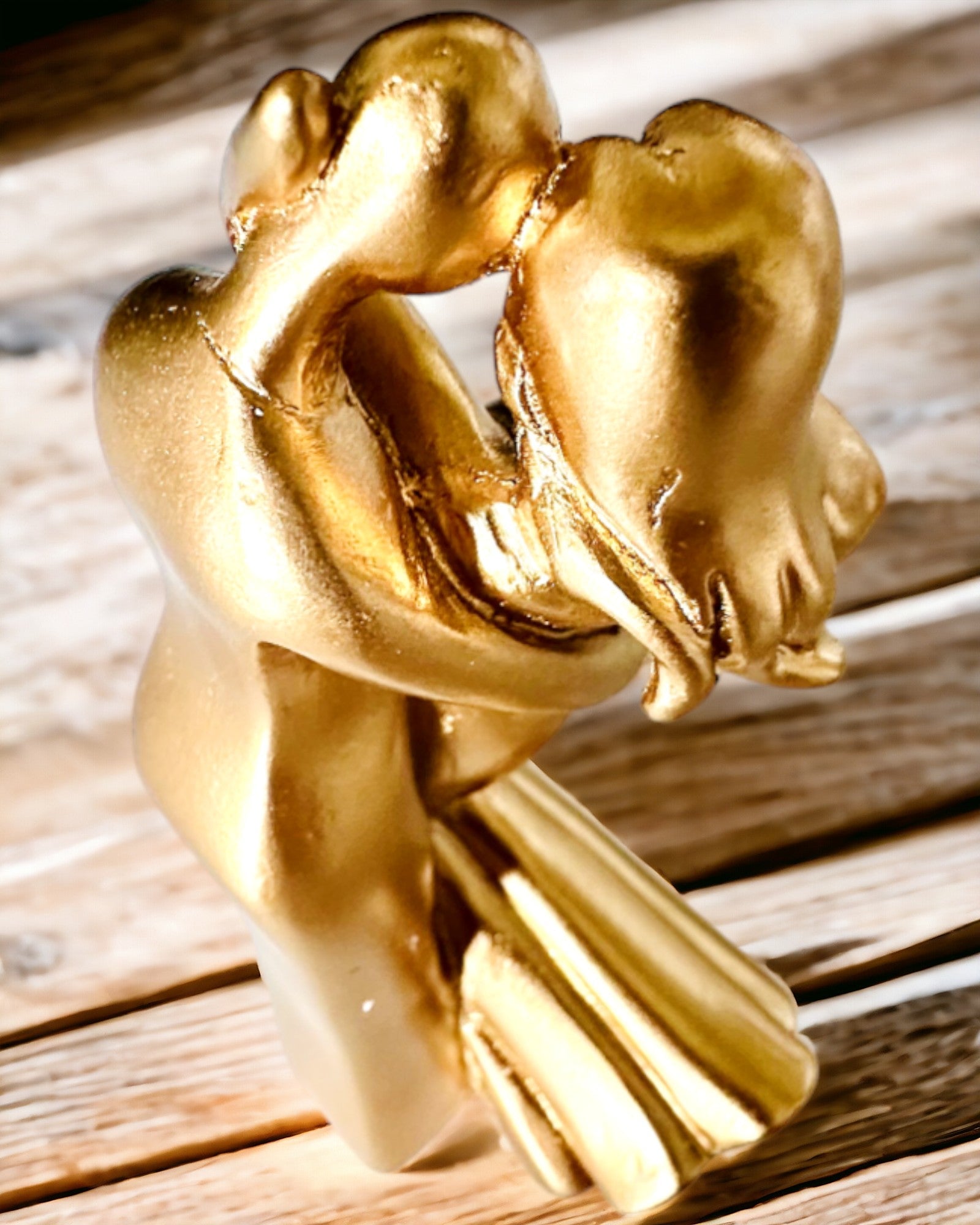 Złoty Taniec Miłości - Petite Figurine Décorative avec Option de Gravure