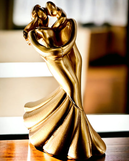 Złoty Taniec Miłości - Petite Figurine Décorative avec Option de Gravure
