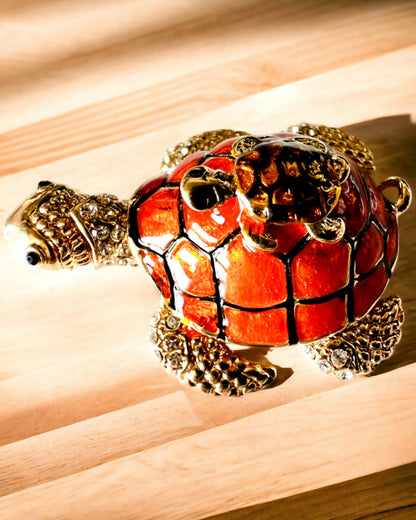 "Żółwiowa Rodzinka" Box - orange color, personalized with engraving