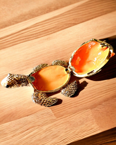 "Żółwiowa Rodzinka" Box - orange color, personalized with engraving