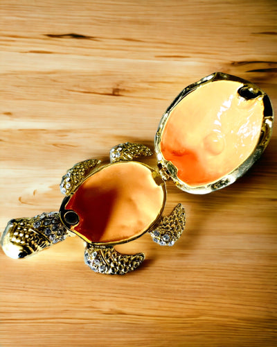 "Żółwiowa Rodzinka" Box - orange color, personalized with engraving