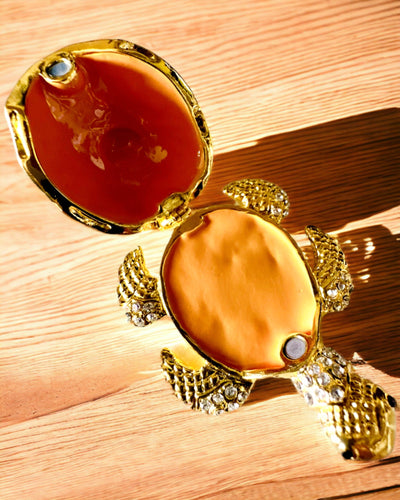 "Żółwiowa Rodzinka" Box - orange color, personalized with engraving