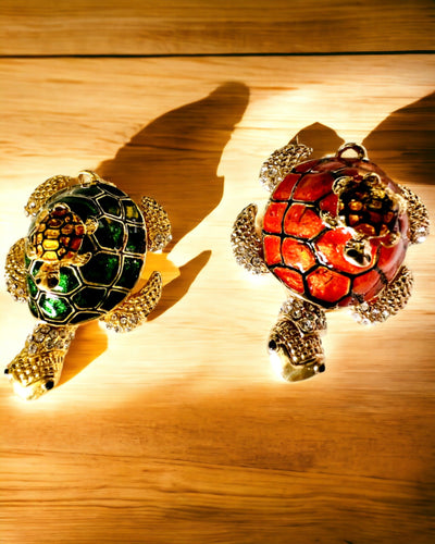 "Żółwiowa Rodzinka" Box - orange color, personalized with engraving