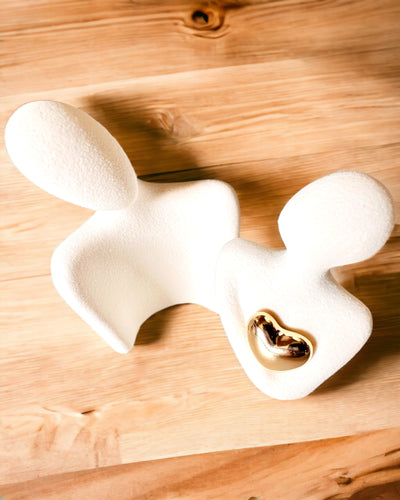 "Amour dans le cœur – Figurines Familiales en Céramique", possibilité de personnalisation par gravure