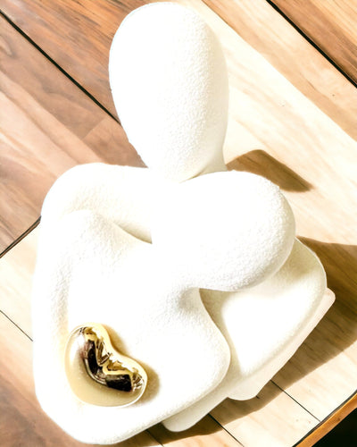 "Amour dans le cœur – Figurines Familiales en Céramique", possibilité de personnalisation par gravure