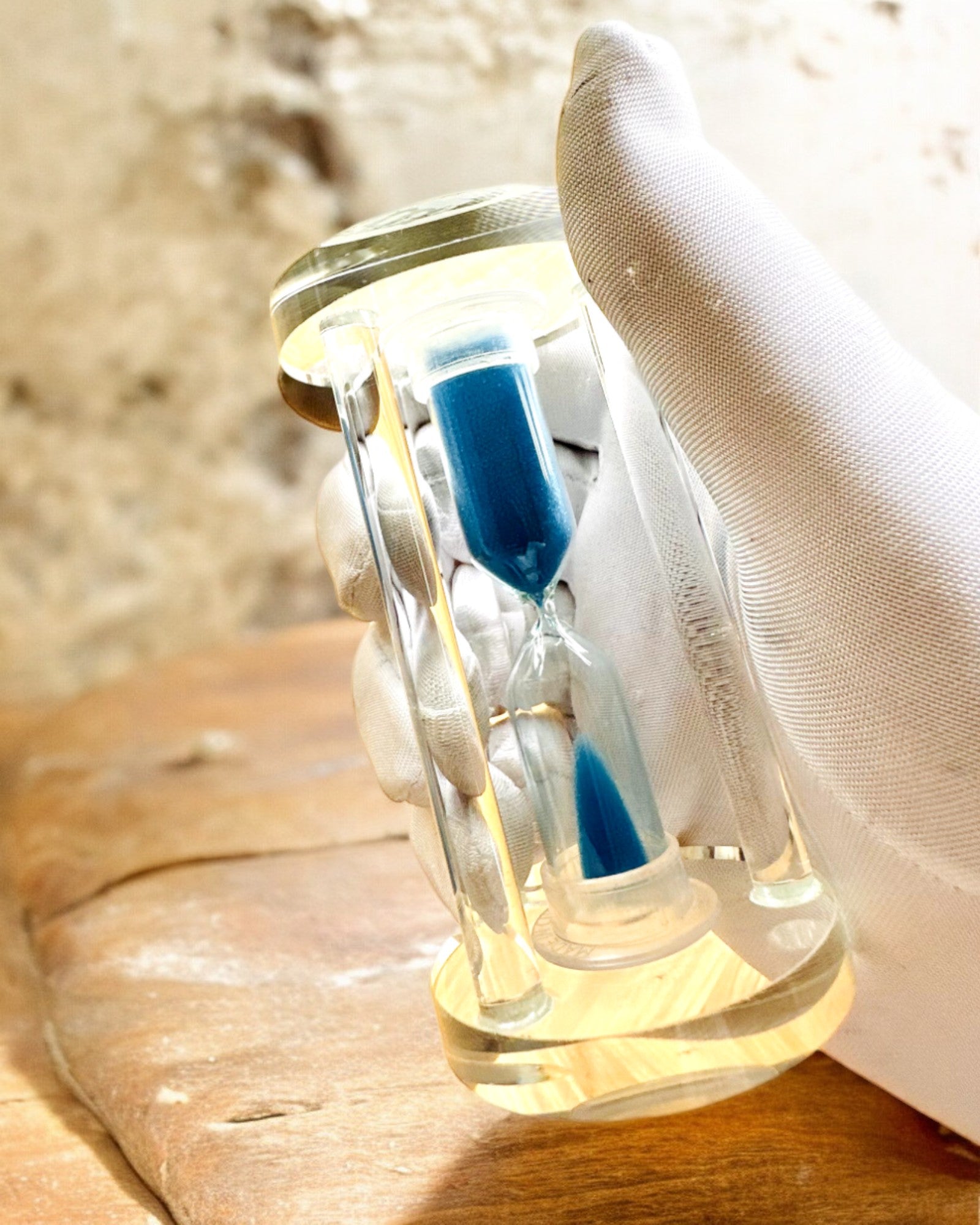 Sablier « Blue Elegance », 10 cm de hauteur, mesure 10 minutes de temps