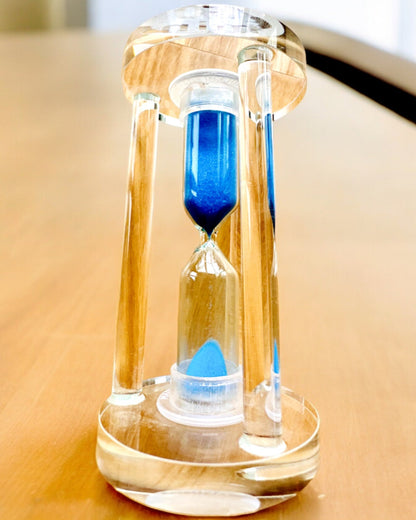Sablier « Blue Elegance », 10 cm de hauteur, mesure 10 minutes de temps