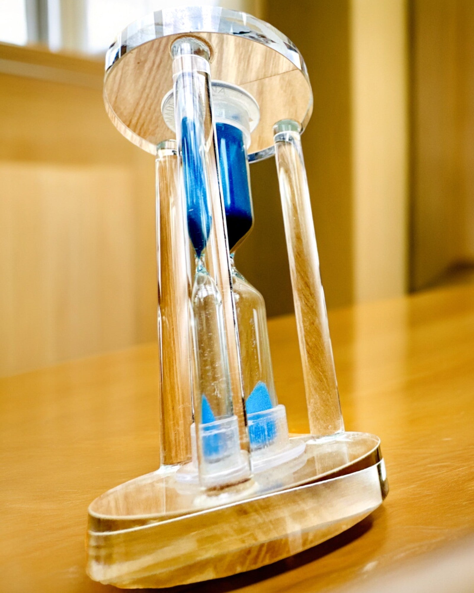 Sablier « Blue Elegance », 10 cm de hauteur, mesure 10 minutes de temps